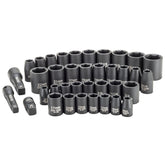 37 Piece 3/8 inch & 1/2 inch Drive SAE & Metric Impact Socket Set - 58354